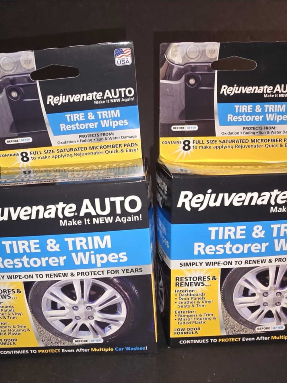Tire & Trim Restorer Wipes - Blue/Black Packaging